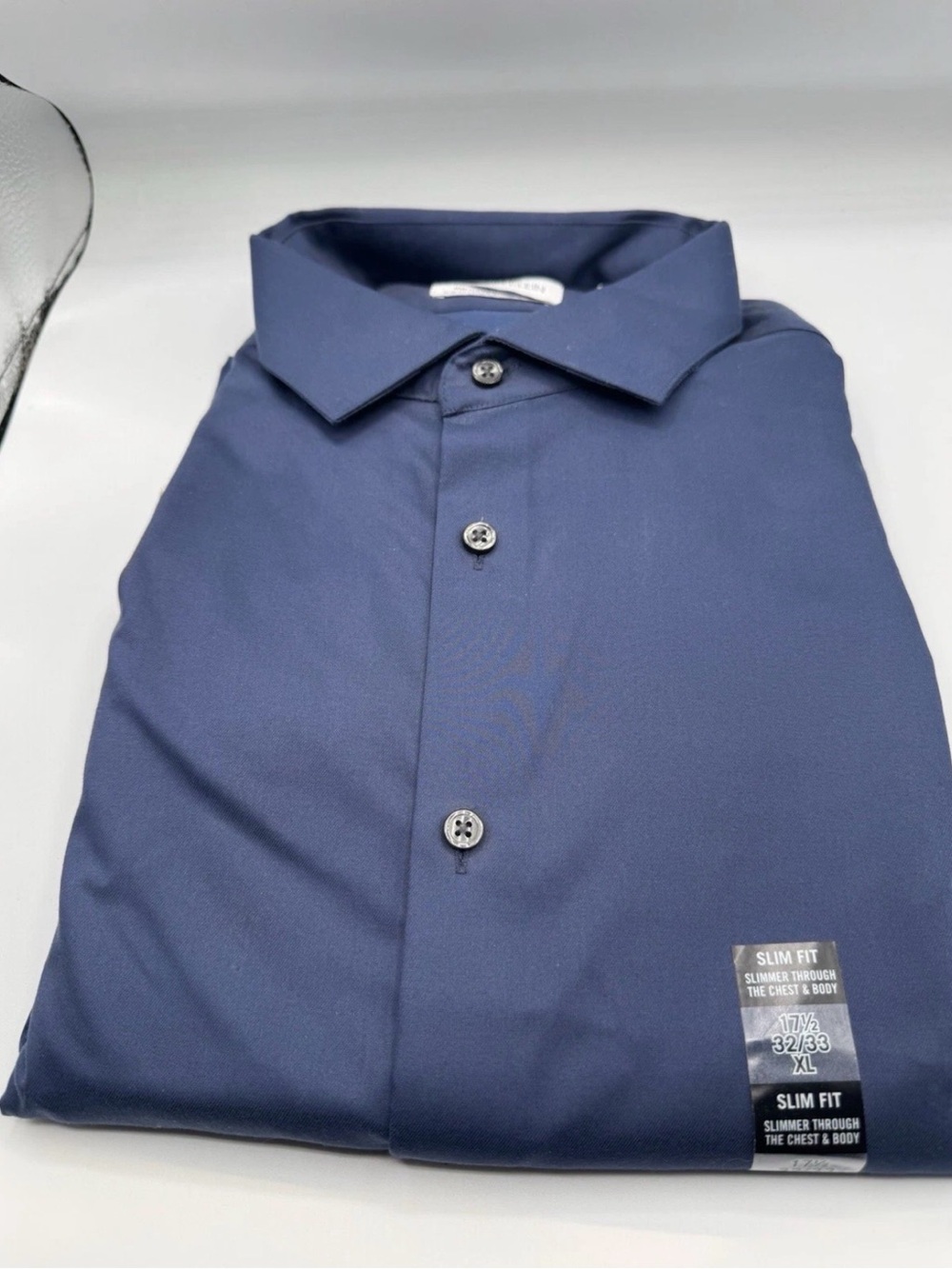 calvin klein infinite non-iron slim fit stretch collar 17 1/2 32/33 XL